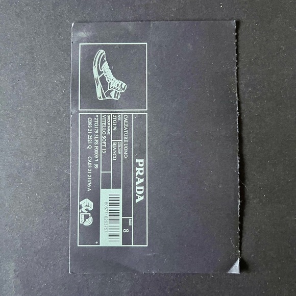 Men’s Mint Condition Prada Bianco Calzature Uomo Leather Sneakers - Picture 6 of 7